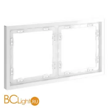 Рамка пластиковая VOLTUM S70 на 2 поста, (белый глянцевый) VLS100201 - Фото 1