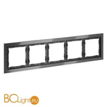 Рамка стеклянная VOLTUM S70 на 5 постов, (титан, стекло) VLS110506 - Фото 1