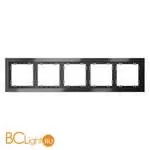 Рамка стеклянная VOLTUM S70 на 5 постов, (титан, стекло) VLS110506