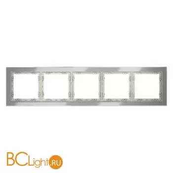 Рамка стеклянная VOLTUM S70 на 5 постов, (сталь, стекло) VLS110505 - Фото 0