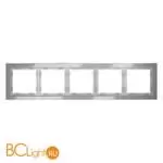 Рамка стеклянная VOLTUM S70 на 5 постов, (сталь, стекло) VLS110505 - Фото 0