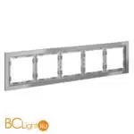 Рамка стеклянная VOLTUM S70 на 5 постов, (сталь, стекло) VLS110505 - Фото 1