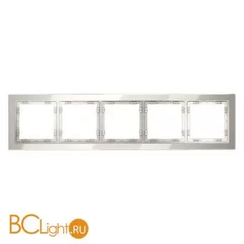 Рамка стеклянная VOLTUM S70 на 5 постов, (кашемир, стекло) VLS110503 - Фото 0