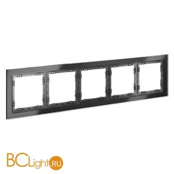 Рамка стеклянная VOLTUM S70 на 5 постов, (графит, стекло) VLS110507 - Фото 1