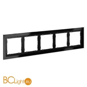 Рамка стеклянная VOLTUM S70 на 5 постов, (черный,стекло) VLS110508 - Фото 1