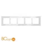 Рамка стеклянная VOLTUM S70 на 5 постов, (белый, стекло) VLS110501