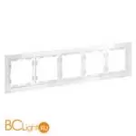 Рамка стеклянная VOLTUM S70 на 5 постов, (белый, стекло) VLS110501 - Фото 1