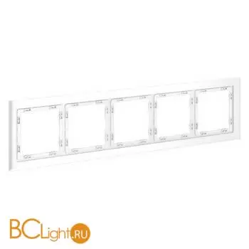 Рамка стеклянная VOLTUM S70 на 5 постов, (белый,матовый,стекло) VLS110502 - Фото 1