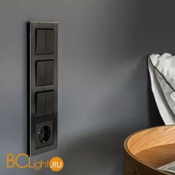 Рамка на 4 поста (черный алюминий) Werkel Aluminium W0041708 a050956 - Фото 0