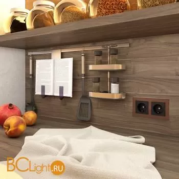 Рамка на 2 поста (коричневый алюминий) Werkel Aluminium W0021714 a050959 - Фото 1