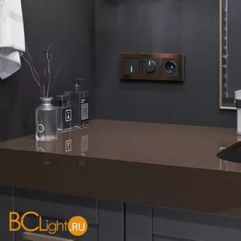 Рамка на 3 поста (коричневый алюминий) Werkel Aluminium W0031714 a050955 - Фото 1