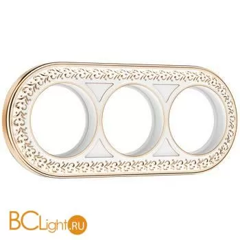 Рамка на 3 поста (белое золото) Werkel Antik Runda W0035023 a050985