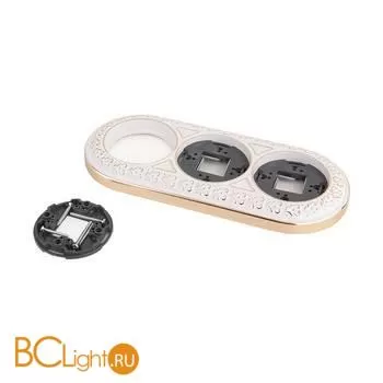 Рамка на 3 поста (белое золото) Werkel Antik Runda W0035023 a050985 - Фото 1