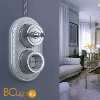 Рамка на 2 поста (жемчужный) Werkel Antik Runda W0025021 a050989 - Фото 0