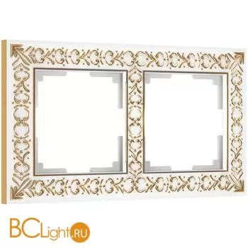 Рамка на 2 поста (белое золото) Werkel Antik W0021523 a050941