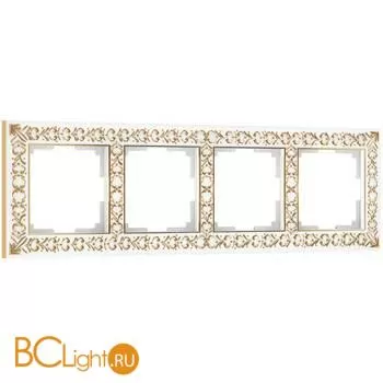 Рамка на 4 поста (белое золото) Werkel Antik W0041523 a050935