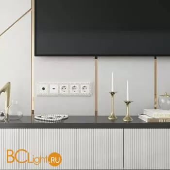 Рамка на 5 постов Antik (белое золото) Werkel Antik W0051523 a050938 - Фото 0