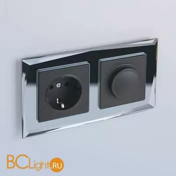 Рамка на 2 поста (черный) Werkel Diamant W0021208 a051442 - Фото 0