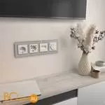 Рамка из стекла на 4 поста Elite дымчатый Werkel W0042417 - Фото 0