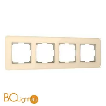 Рамка из стекла на 4 поста Elite айвори Werkel W0042443