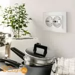 Рамка для двойной розетки (белый,стекло) Werkel Favorit W0081101 - Фото 0