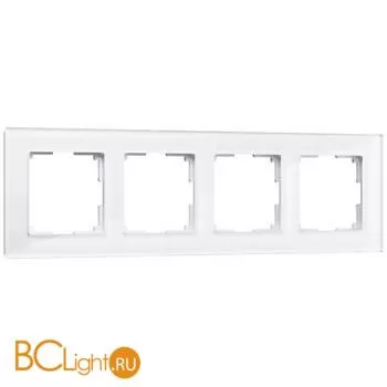 Рамка на 4 поста (белый, стекло) Werkel Favorit W0041101