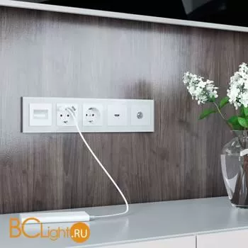 Рамка на 5 постов (белый,стекло) Werkel Favorit W0051101 - Фото 0