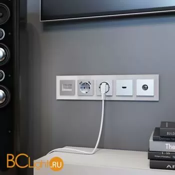 Рамка на 5 постов (дымчатый, стекло) Werkel Favorit W0051117 - Фото 0