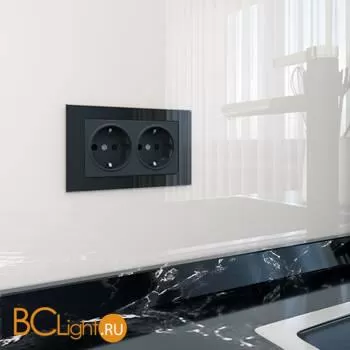 Рамка для двойной розетки (черный) Werkel Favorit W0081108 a051441 - Фото 0