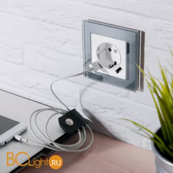 Рамка на 1 пост (серый,стекло) Werkel Favorit W0011115 a050965 - Фото 0