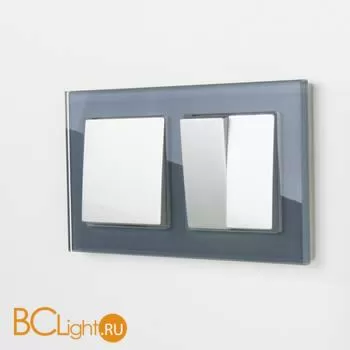 Рамка на 2 поста (серый,стекло) Werkel Favorit W0021115 a050964 - Фото 2