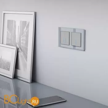 Рамка на 2 поста (серый,стекло) Werkel Favorit W0021115 a050964 - Фото 1