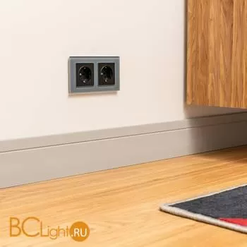 Рамка на 2 поста (серый,стекло) Werkel Favorit W0021115 a050964 - Фото 3