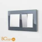 Рамка на 2 поста (серый,стекло) Werkel Favorit W0021115 a050964 - Фото 2