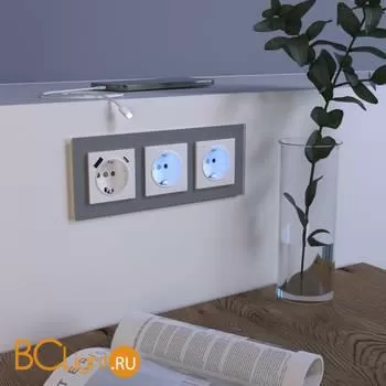 Рамка на 3 поста (серый,стекло) Werkel Favorit W0031115 a050963 - Фото 0