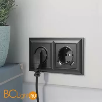 Рамка на 2 поста (черный матовый) Werkel Fiore W0022208 a051029 - Фото 0