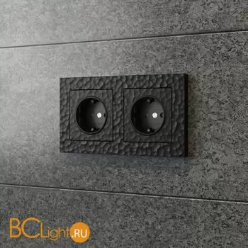 Рамка на 2 поста (черный) Werkel Hammer W0022408 a052517 - Фото 0