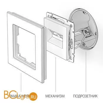 Розетка двойная Ethernet RJ-45 (белая) Werkel W1181101 a051115 - Фото 3