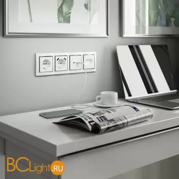 Розетка двойная Ethernet RJ-45 (белая) Werkel W1181101 a051115 - Фото 0