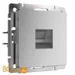 Розетка Ethernet RJ-45 (cеребряный рифленый) Werkel W1181009 a051360