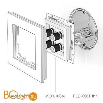 Акустическая розетка (cеребряный рифленый) Werkel W1185009 a051351 - Фото 1