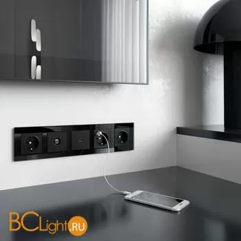 ТВ-розетка проходная (черный матовый) Werkel W1184008 a051625 - Фото 0