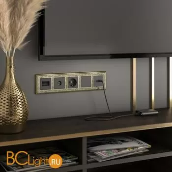 ТВ-розетка проходная (черный матовый) Werkel W1184008 a051625 - Фото 1