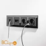 Розетка Ethernet RJ-45 (черный матовый) Werkel W1181008 a051606 - Фото 1