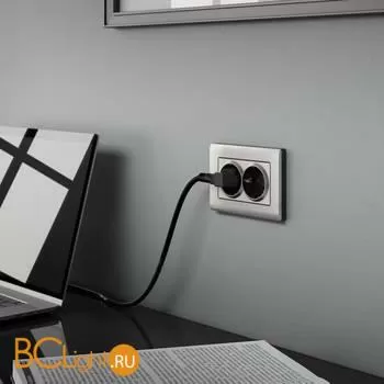 Рамка для двойной розетки (глянцевый никель) Werkel Metallic W0081602 a051003 - Фото 0