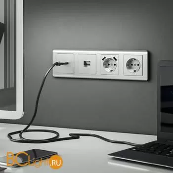 Накладка для розетки USB (cеребряный рифленый) Werkel W1179509 a051365 - Фото 0