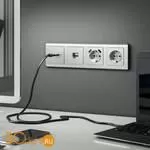 Накладка для розетки HDMI (серебряный рифленый) Werkel W1196009 a051349 - Фото 2