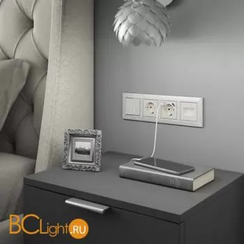 Накладка для USB розетки (перламутровый рифленый) Werkel W1179513 a051189 - Фото 0