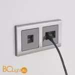 Накладка для двойной розетки Еthernet RJ-45 (серо-коричневый) Werkel W1191107 a050830 - Фото 1