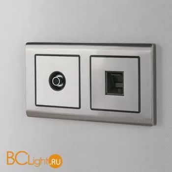 Накладка для RJ45 и RJ11 (глянцевый никель) Werkel W1191202 a051090 - Фото 1